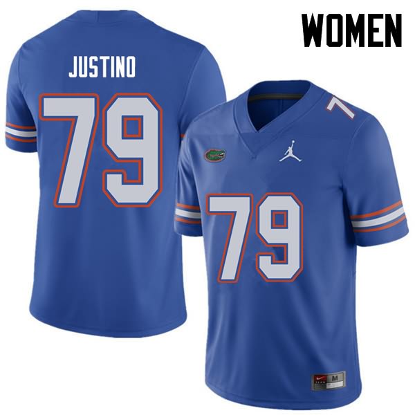 NCAA Florida Gators Daniel Justino Women's #79 Jordan Brand Royal Stitched Authentic College Football Jersey DIV2164WT